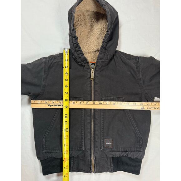 Walls Jacket Youth SMALL Navy Hooded Tough Wear Kidz Grow System Workwear Coat - Picture 11 of 15